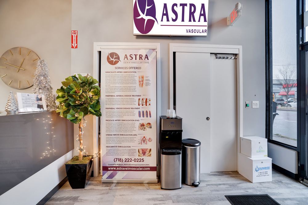Banner highlighting vascular and vein treatment services offered at Astra Vein Vascular in Astoria Queens