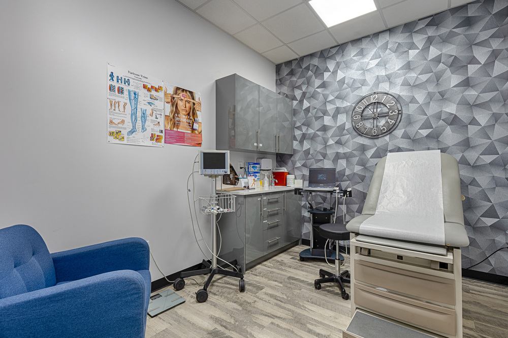 Modern exam room at Astra Vein Vascular clinic for vein diagnosis and treatment